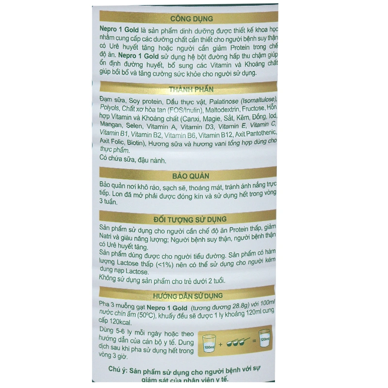 Sản phẩm dinh dưỡng chuyên biệt cho người bệnh thận có ure huyết tăng Nepro 1 gold - 7